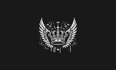 Obraz premium crown with wings vector illustration artwork design