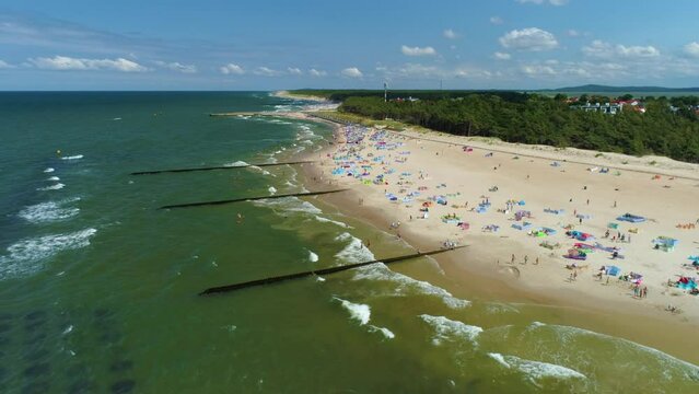 Beach Baltic Sea Rowy Plaza Morze Baltyckie Aerial View Poland