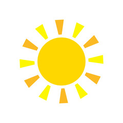 シンプルな黄色の太陽　夏のイメージイラストベクター素材