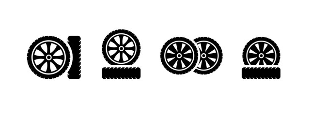 tire icon vector illustration. tire icon in black style concept.