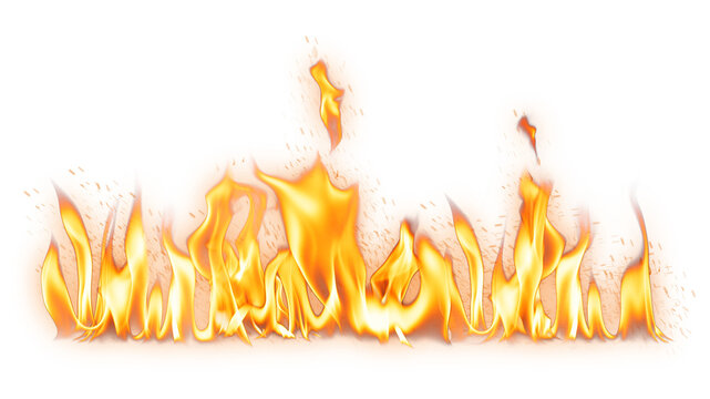 Burning flame png border, realistic fire transparent image