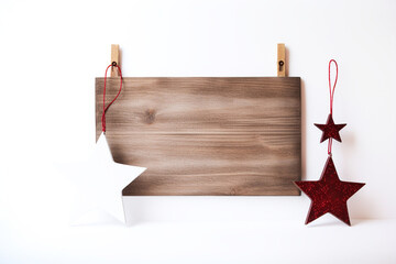 isolated,Wooden Sign, christmassy, white solid bg. simple, bright, feminine сreated with Generative Ai