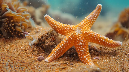 Starfish clipart crawling on the sand