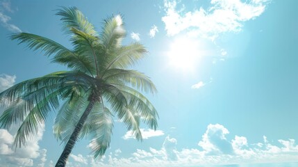 Palm tree clipart swaying in the breeze.