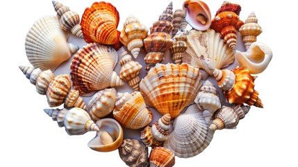 Seashell clipart arranged in a decorative pattern.