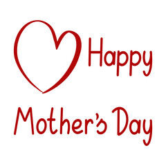 Red Mother's Day heart isolated.