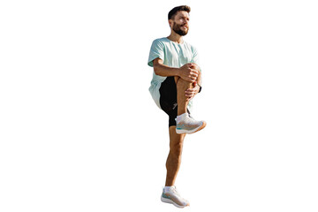 Male fit Stretching Exercise Warm-up Runner, Cut out