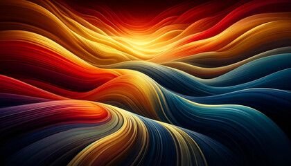 abstract colorful background with smooth lines in the form of a wave - obrazy, fototapety, plakaty
