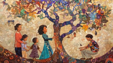A tapestry of diverse familial bonds, from parent-child relationships to sibling connections, each reflecting the universal themes of love, support, and belonging.