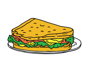 sandwich-in-plate---hand-drawn-emgraving---simple- (5).eps