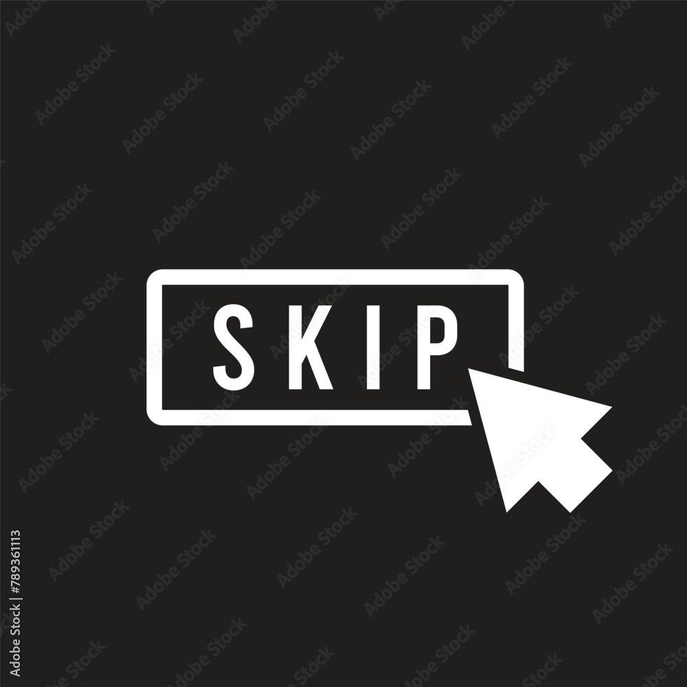 Poster skip icon vector