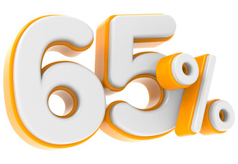 3D Render Percentage number 65