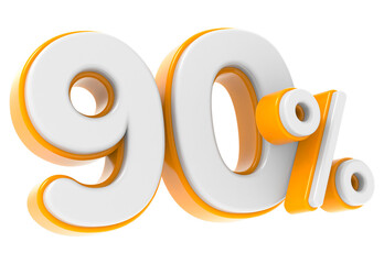 3D Render Percentage number 90