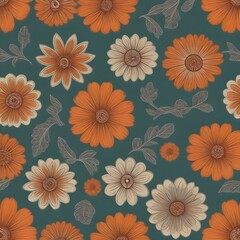 Fototapeta na wymiar Seamless random flower pattern background materials for women clothes wallpaper digital printing textile