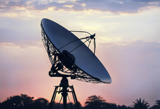 background sunset silhoette sh satellite antennae broadcasting business cable cloud communication connection datum day digital dish earth equipment global ground landscape light mobile object