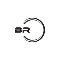 BR logo. B R design. White BR letter. BR B R letter logo design. Initial letter BR linked circle uppercase monogram logo.