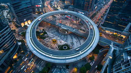 Aerial View Pedestrian Bridge,generative ai