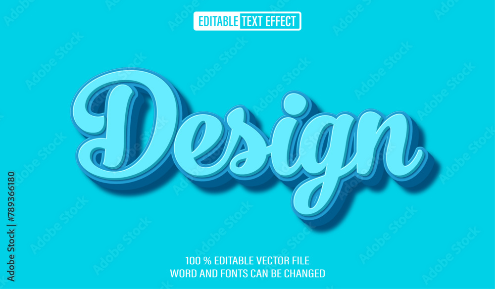 Poster editable 3d text style effect - design text effect template