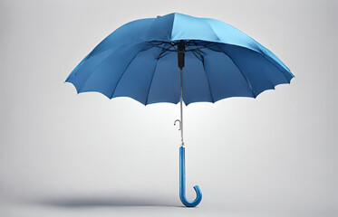  A blue umbrella on a white background Insurance concept
