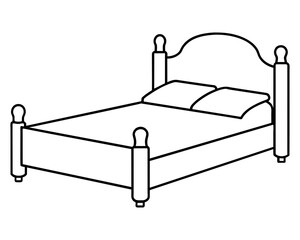 Vector bed icon doodle stock design vector