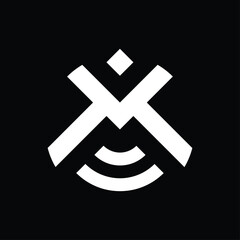 Fototapeta premium monogram logo in the form of a circle that forms the letters 