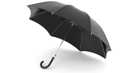 3d render of black umbrella on illustration isolated on background black umbrella for protection isolated.