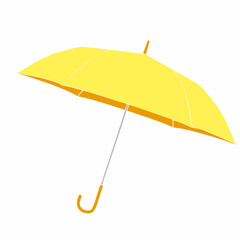 黄色い傘のシンプルなイラスト - obrazy, fototapety, plakaty