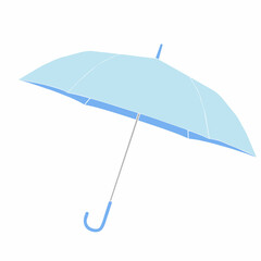 青い傘のシンプルなイラスト - obrazy, fototapety, plakaty