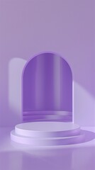 Podium purple stage display showcase product branding story background - obrazy, fototapety, plakaty