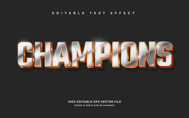 The champions editable text effect template