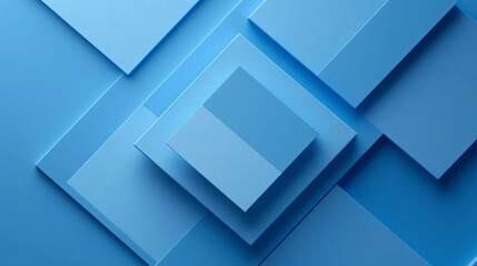 a blue squares stacked together - obrazy, fototapety, plakaty