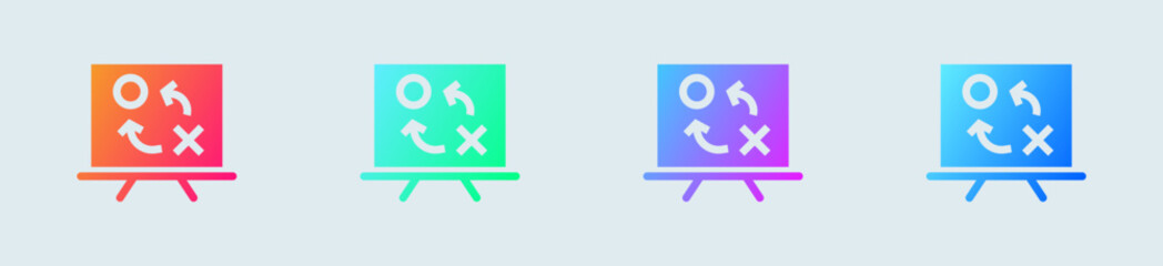 Strategy solid icon in gradient colors. Plan signs vector illustration.