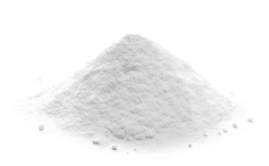 Tuinposter Sodium carbonate, pile baking soda isolated on white  © dule964