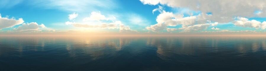 Panorama of sea sunset, ocean sunrise, seascape, 3d rendering
- 789373122