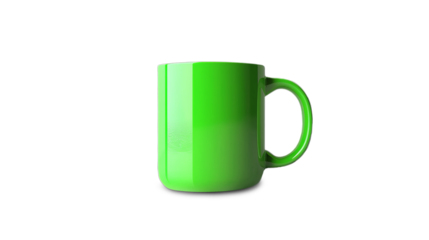 green mug with curved bottom isolated on clear background. This image can be used with a PNG cut image or cut path image to ensure it blends seamlessly into the design.