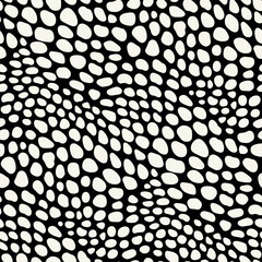 Vector seamless pattern. Abstract spotty texture. Natural monochrome design. Creative background with rounded spots. Decorative organic swatch. - obrazy, fototapety, plakaty