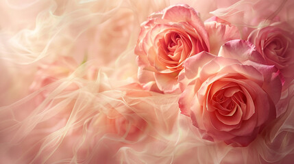 Soft blushes of rose swirling with the purity of alabaster, a delicate dance of innocence and elegance. 