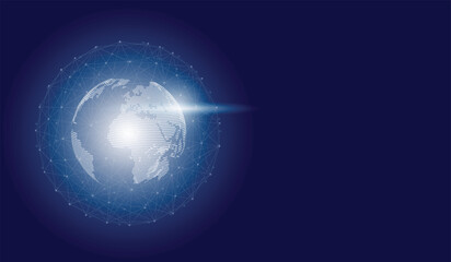 Global network connection and communication technology.Global network background.social network.	