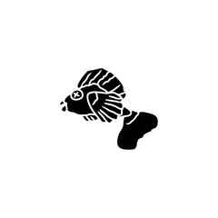 mosaic silhouette illustration of a cute fish made of clay for icon or logo