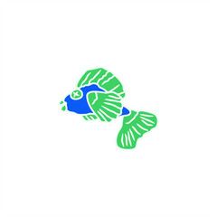 colorful illustration of cute fish made of clay for icon or logo