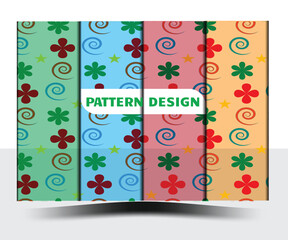 Decorative pattern of abstract floral shapes