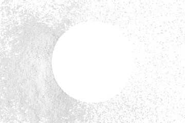White powder png, round frame design, transparent background