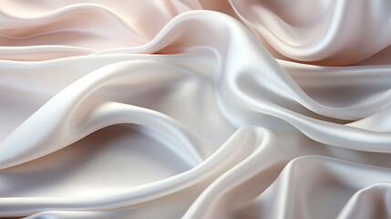 Obraz premium Abstract metallic background with some smooth lines Closeup of rippled white silk satin fabric сreated with Generative Ai
