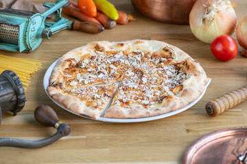 pizza with mushrooms