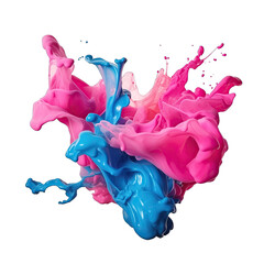 splashes of blue and pink paint SVG on transparent background