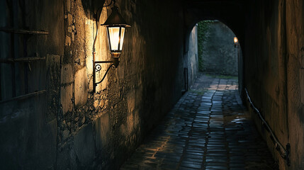 Fototapeta na wymiar narrow alley in the town