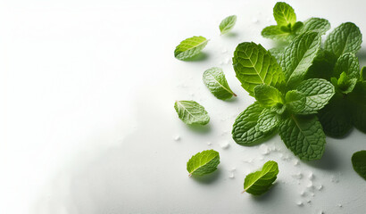 Melissa herbs Elegant white flowers bloom amidst a vibrant green environment AI Generative