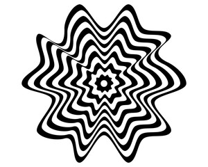 Abstract Contour Line elements, perspective line stripes with 3d dimensional effect, optical art illusion background