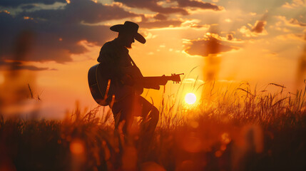 Country Singer at Sunset