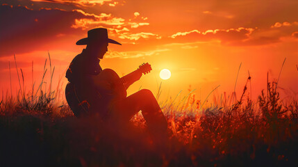 Country Singer at Sunset